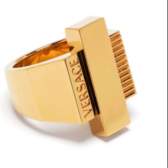 Versace Greca Logo Embossed Ring - Picture 1 of 11